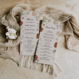 Vorlage des Terracotta Floral Wedding Programms