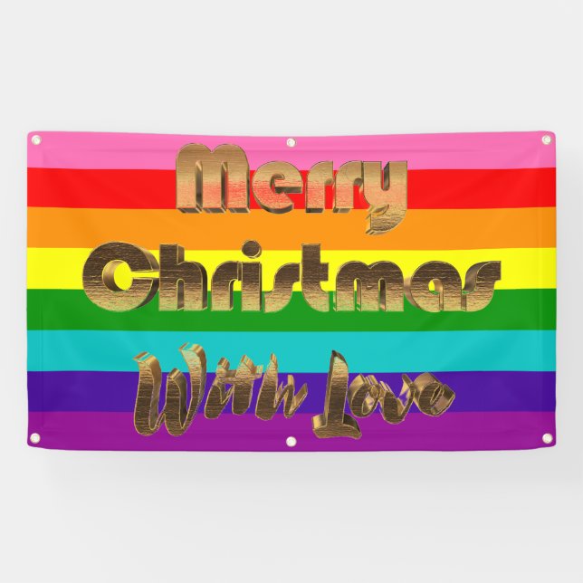 Vorlage des Weihnachtsregenbogen-Flaggen-Gay Banner (Horizontal)