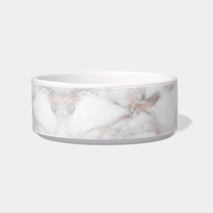 Vorlage Elegante Rose Gold Weißer Marmor Trendy Napf