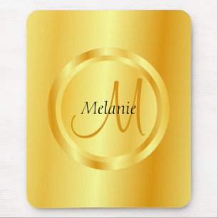 Vorlage Elegantes Gold Look Moderne Mit Monogramm Mousepad