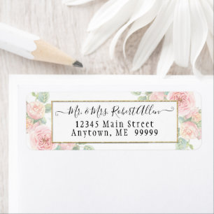 VORLAGE Elegantes Gold Script Rosa Rose im Grünen