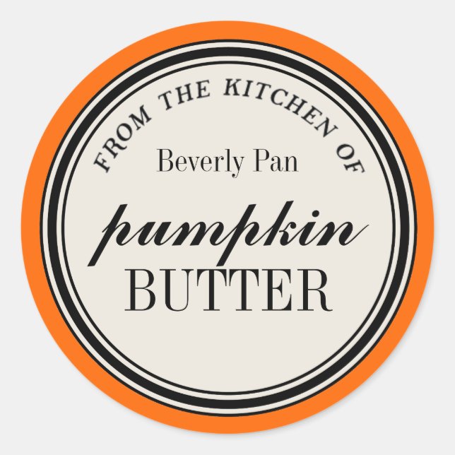 Vorlage "From the Kitchen of" Circle Label Runder Aufkleber (Vorderseite)