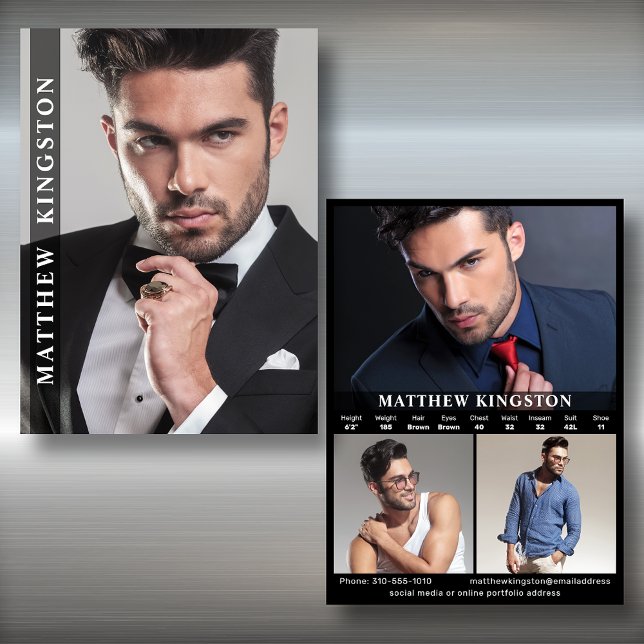 Vorlage für 4 Foto Zwei-Seiten-Verbundkarte (Available in high quality print or instant download for quick messaging, email or self printing.)