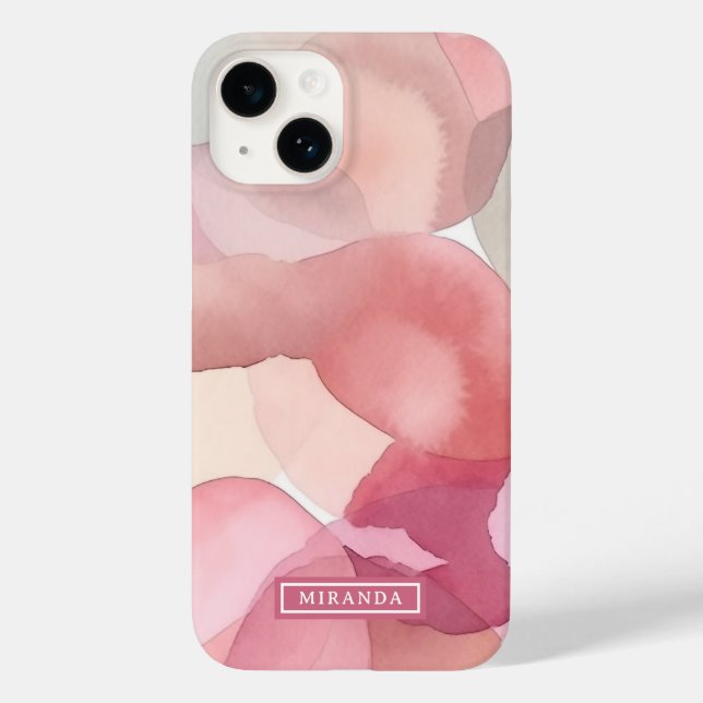 Vorlage für 60er rosa Abstrakte Aquarellfarbe Case-Mate iPhone Hülle (Rückseite)