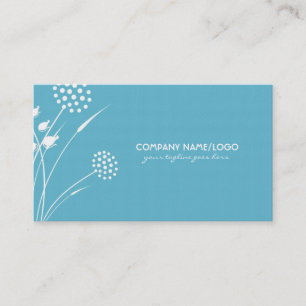 Vorlage für Abstrakte Blume in Weiß und Blau Visitenkarte