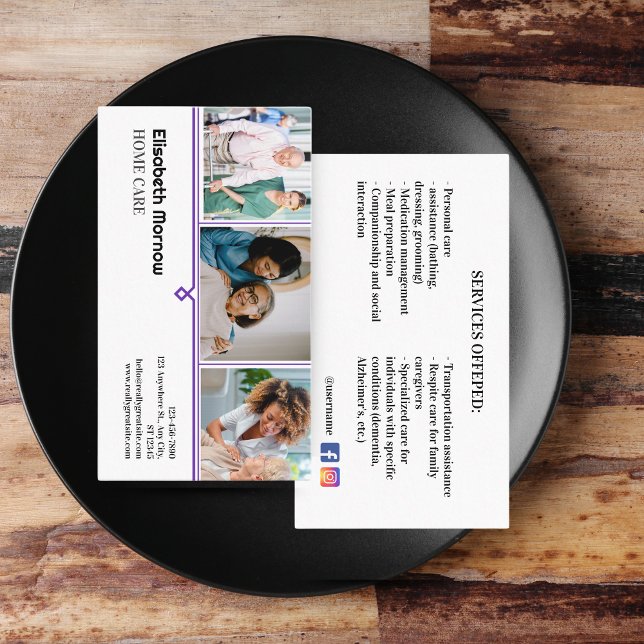 Vorlage für ältere Pflegekarten - Betreuungsuntern Visitenkarte (Elderly Care Card Template - Caregiver Business Card Bundle | Customizable)