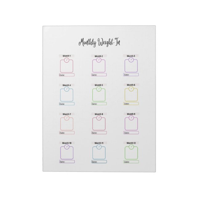 Vorlage für anpassbare Gewichtsabnahme-Tracker Notizblock (Rotiert)