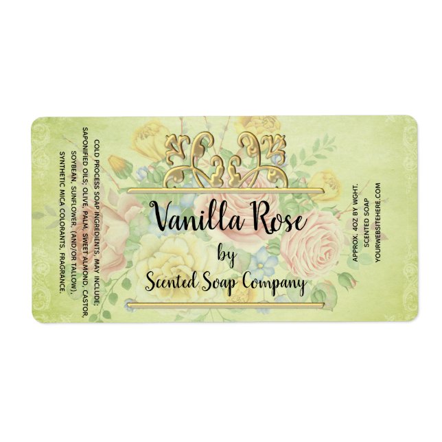 Vorlage für antike Rose - Soap-Label bearbeiten (Vorne)