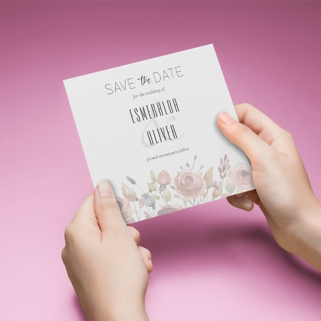 Vorlage für Aquarellfarben-Blume Save the Date (Von Creator hochgeladen)