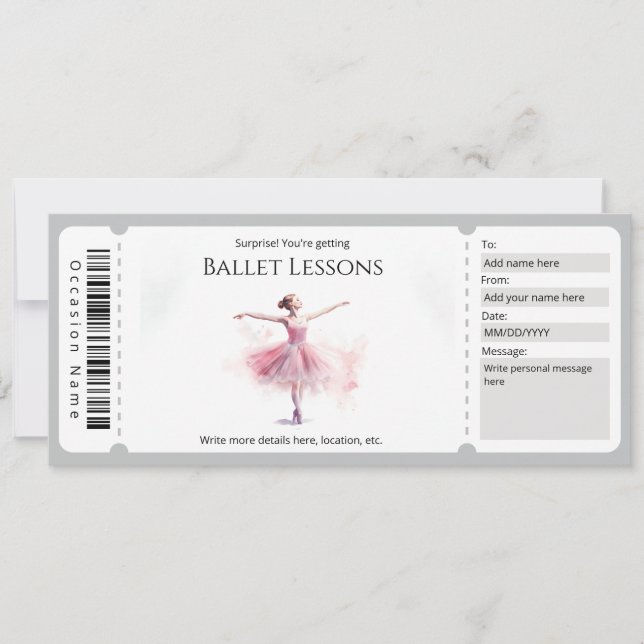 Vorlage für Ballet-Geschenkgutachten (Vorderseite)