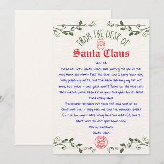 Vorlage für bearbeitbaren Santa Letter