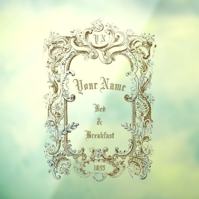 Vorlage für Bed & Breakfast für viktorianische Ära Fensteraufkleber (Blatt 3)