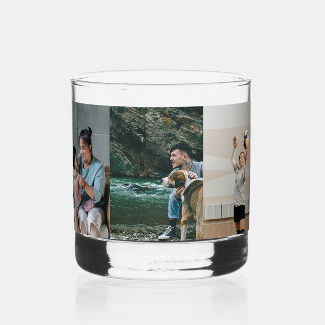 Vorlage für benutzerdefinierte 3-FotoCollage Whiskyglas (Vorderseite)