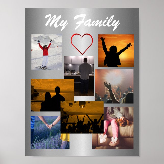 Vorlage für benutzerdefinierte Fotocollage-Familie Poster (Vorne)