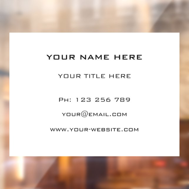 Vorlage für benutzerdefinierte Geschäftsfenster-We Fensteraufkleber (Blatt 2)