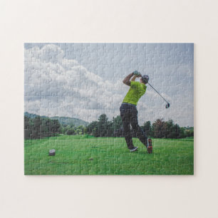 Vorlage für benutzerdefinierte Golf-Sportfotos Puzzle