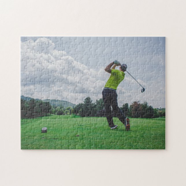 Vorlage für benutzerdefinierte Golf-Sportfotos Puzzle (Horizontal)