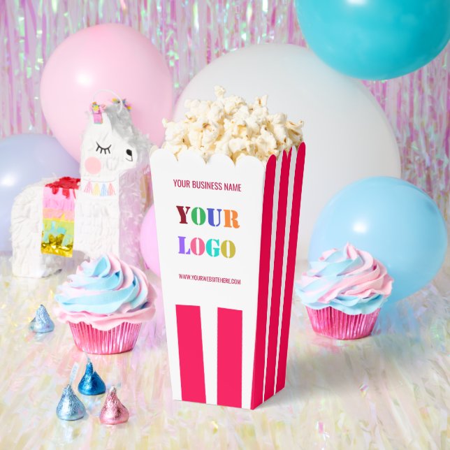 Vorlage für benutzerdefinierte Logo-Popcornfelder  Geschenkschachtel (Party)