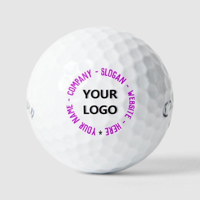 Vorlage für benutzerdefinierte Logo-Text und Farbb Golfball (Vorderseite)