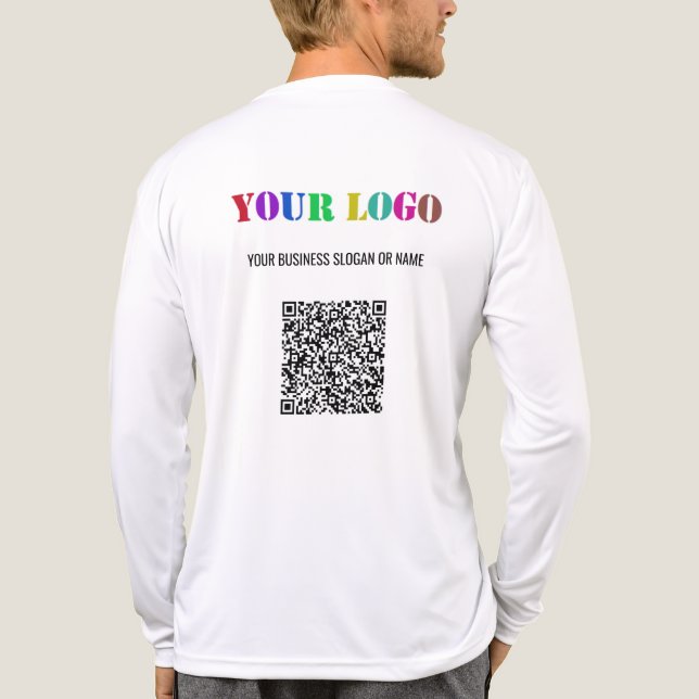 Vorlage für benutzerdefinierte Logos und QR-Code Tri-Blend Shirt (Rückseite)
