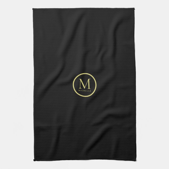 Vorlage für benutzerdefinierte Monogrammnamen Schw Geschirrtuch (Vertikal)