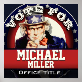 Vorlage für benutzerdefinierte Onkel-Sam-Kampagne Poster