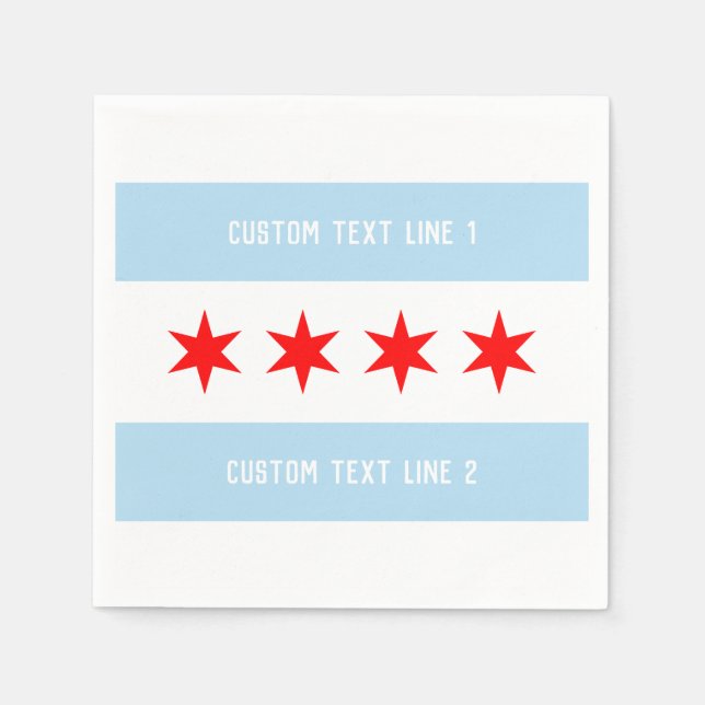 Vorlage für benutzerdefinierte Text-Chicago-Flag Serviette (Vorderseite)