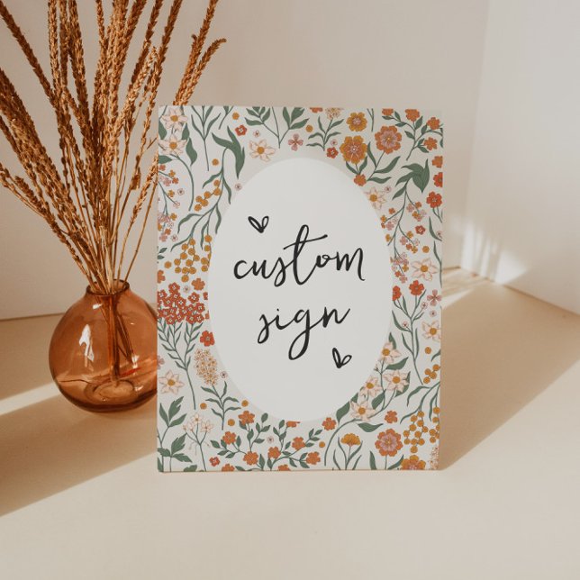 Vorlage für benutzerdefinierte Wildblume Sockelschild (Custom Sign)