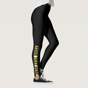 Vorlage für benutzerdefinierten Schwarz- und Gold- Leggings