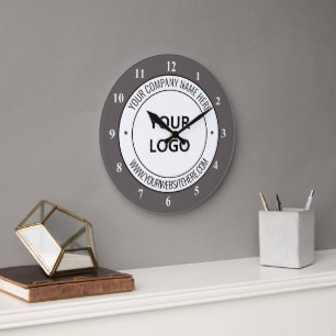 Vorlage für benutzerdefiniertes Firmenlogo und Tex Große Wanduhr