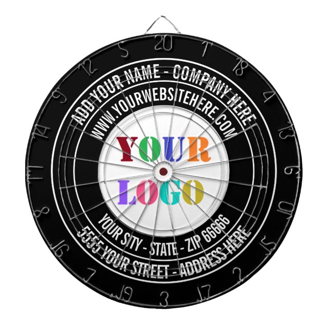 Vorlage für benutzerdefiniertes Logo und Text-Gesc Dartscheibe (vorne)