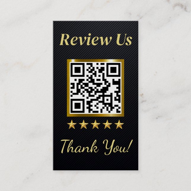 Vorlage für Black & Gold Business Review Card Visitenkarte (Vorderseite)