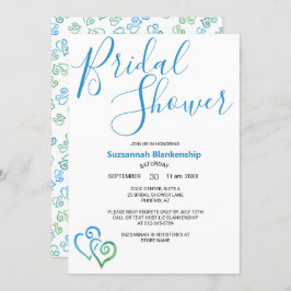 Vorlage für blaugrüne verknüpfte Herz-Brautpartys