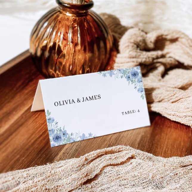 Vorlage für Blue Wedding-Platzkarten (Blue Wedding Place Cards Template)