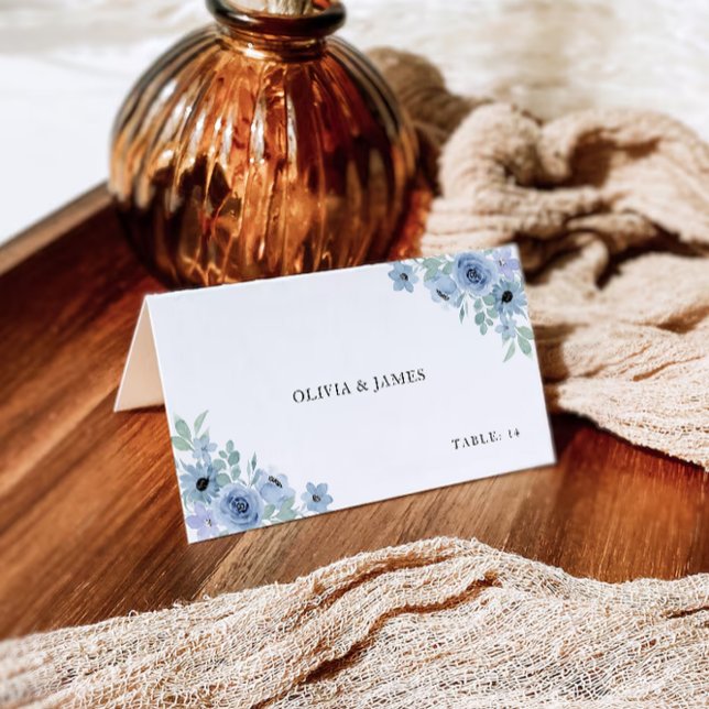 Vorlage für Blue Wedding-Platzkarten (Blue Wedding Place Cards Template)