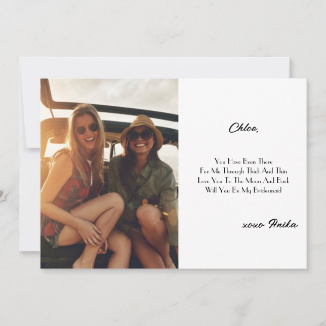 VORLAGE FÜR BRIDESMAID CUSTOM-KARTENVORLAGE (Vorderseite)