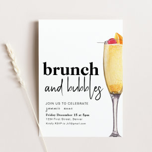 Vorlage für Brunch und Bubbles-Party Einladung