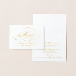 Vorlage für Chic Gold Foil & White Wedding Menü-Ka