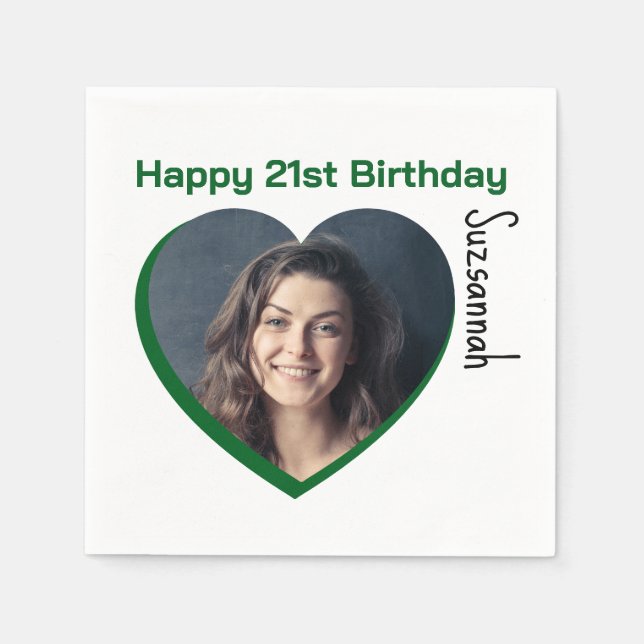 Vorlage für das benutzerdefinierte Foto 21. Happy  Serviette (Vorderseite)