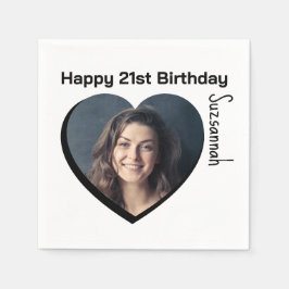 Vorlage für das benutzerdefinierte Foto 21. Happy  Serviette