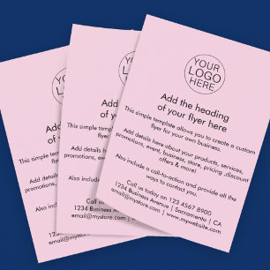 Vorlage für das benutzerdefinierte rosa Firmenlogo Flyer
