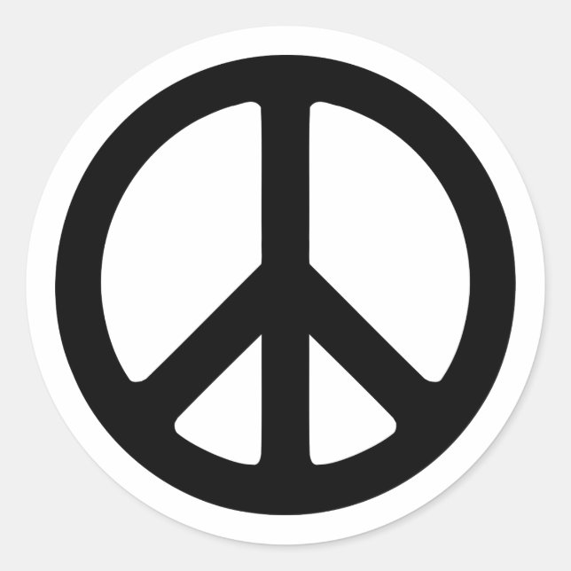 Vorlage für das Black Peace Symbol Runder Aufkleber (Vorderseite)