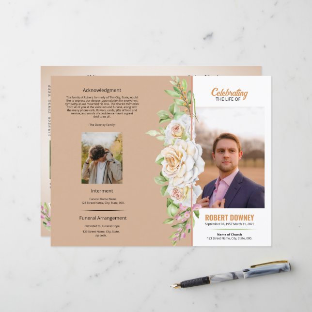 Vorlage für das Blumenbeerungsprogramm (Vorderseite/Rückseite Beispiel)