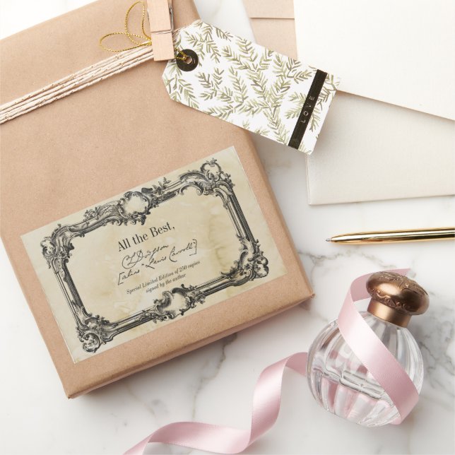 Vorlage für das Buchzeichen der Dokumentensignatur Rechteckiger Aufkleber (Schenken)