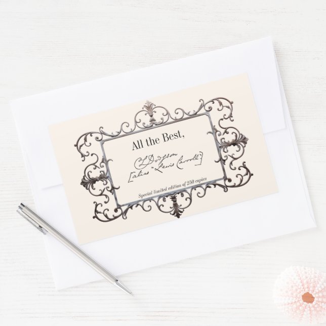 Vorlage für das Buchzeichen der viktorianischen Si Rechteckiger Aufkleber (Umschlag)