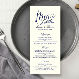 Vorlage für das Chic Navy & Ivory Wedding Menu