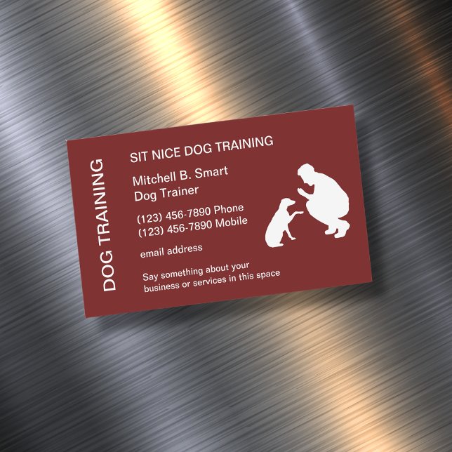 Vorlage für das Dog Training Business Card-Magnet Magnetische Visitenkarte (Von Creator hochgeladen)
