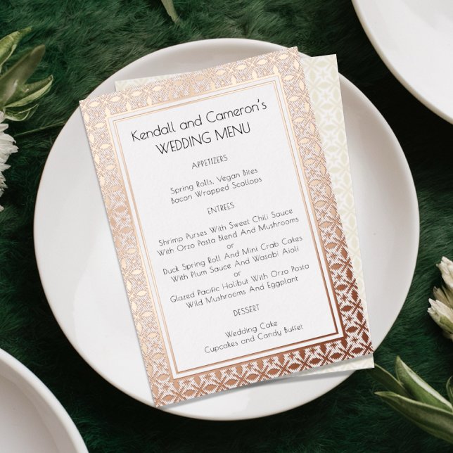 Vorlage für das Foil Border Wedding Menu (Von Creator hochgeladen)