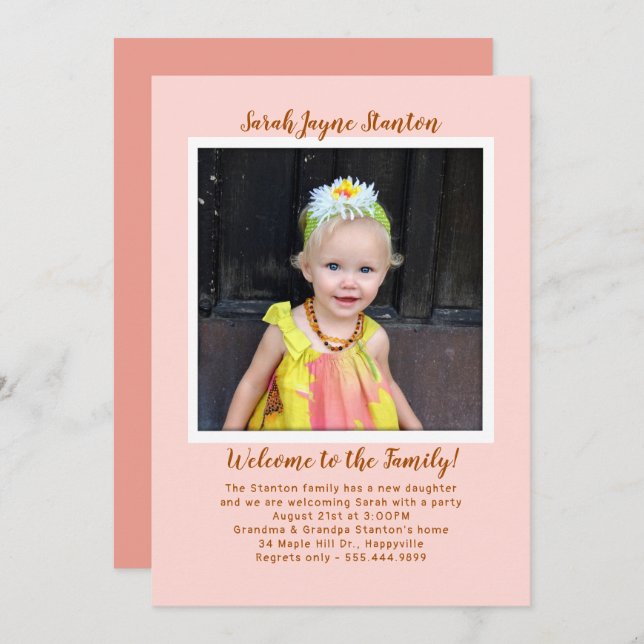 Vorlage für das Foto "Girl Adoption Party" (Vorne/Hinten)