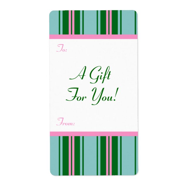 Vorlage für das Geschenk-Tag-Label an/von anpassba (Vorne)